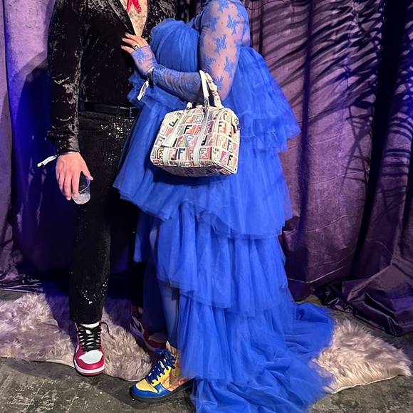 Mia Asymetrical Layered Mesh Tiered dress - Picture 3 of 6